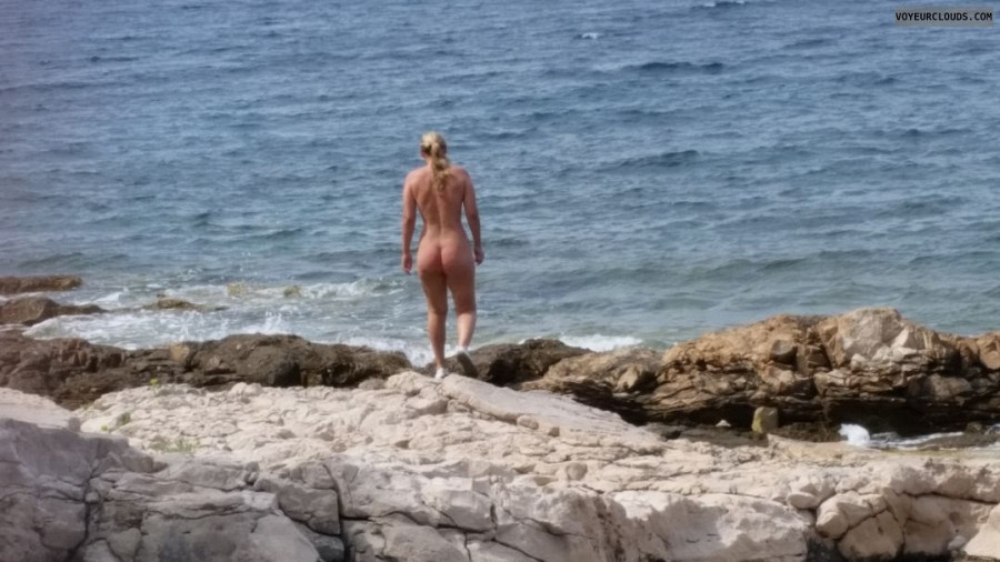 beach voyeur, popr,Topless babe